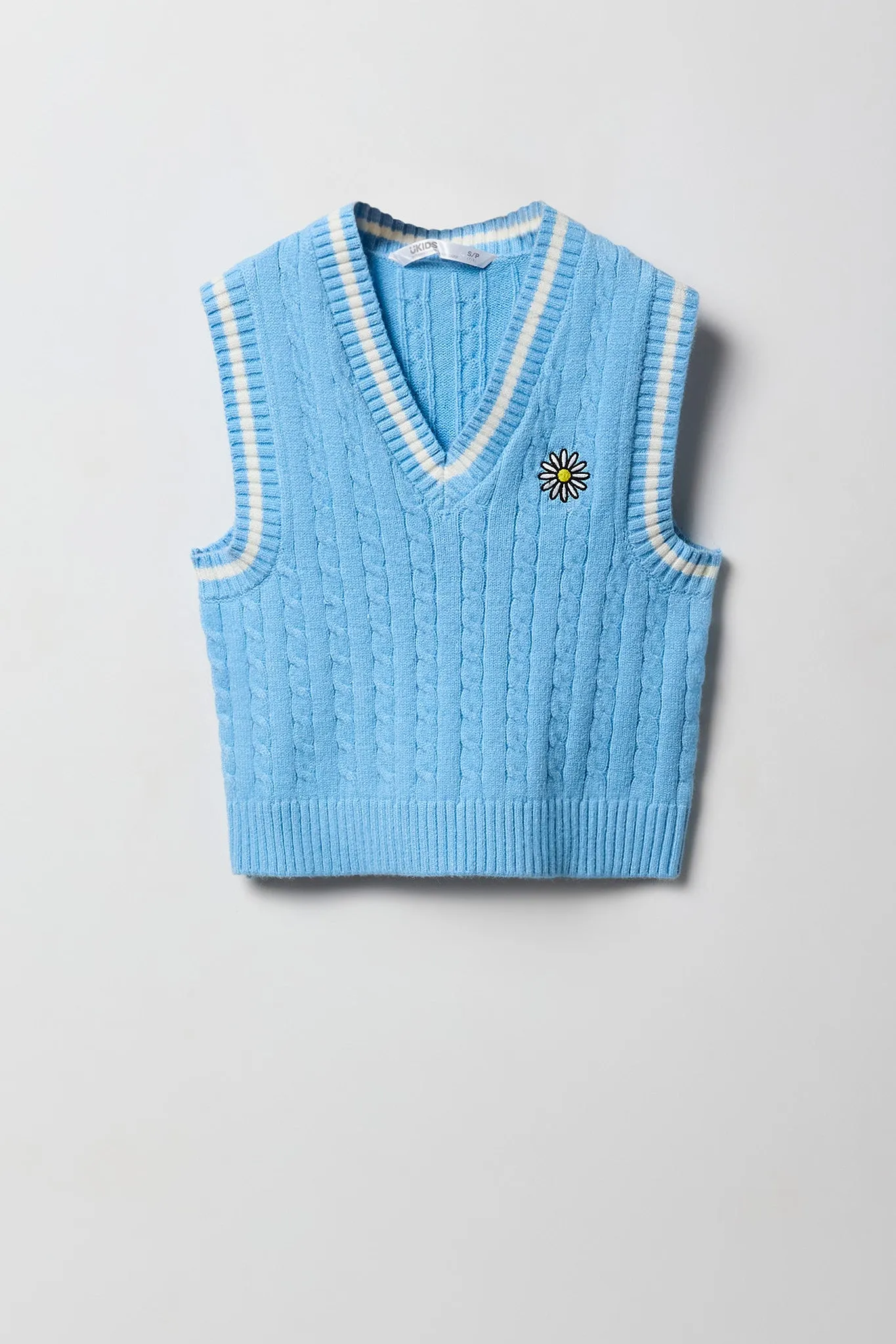 Girls Cable Knit Sweater Vest sold by Urban Planet product image thumbnail 5