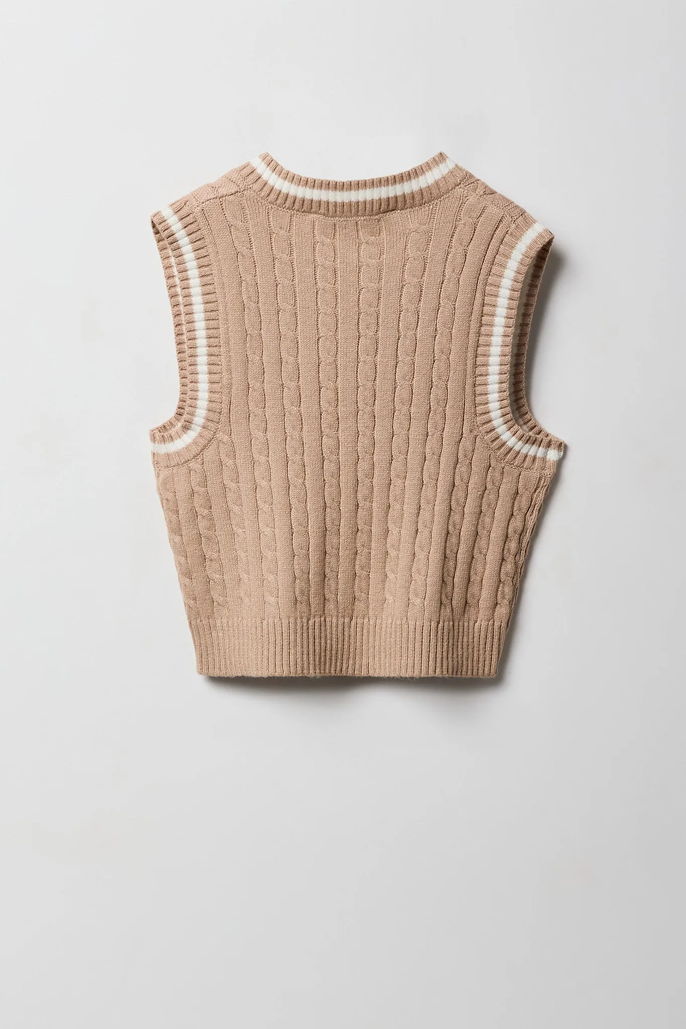 Girls Cable Knit Sweater Vest sold by Urban Planet product image thumbnail 2