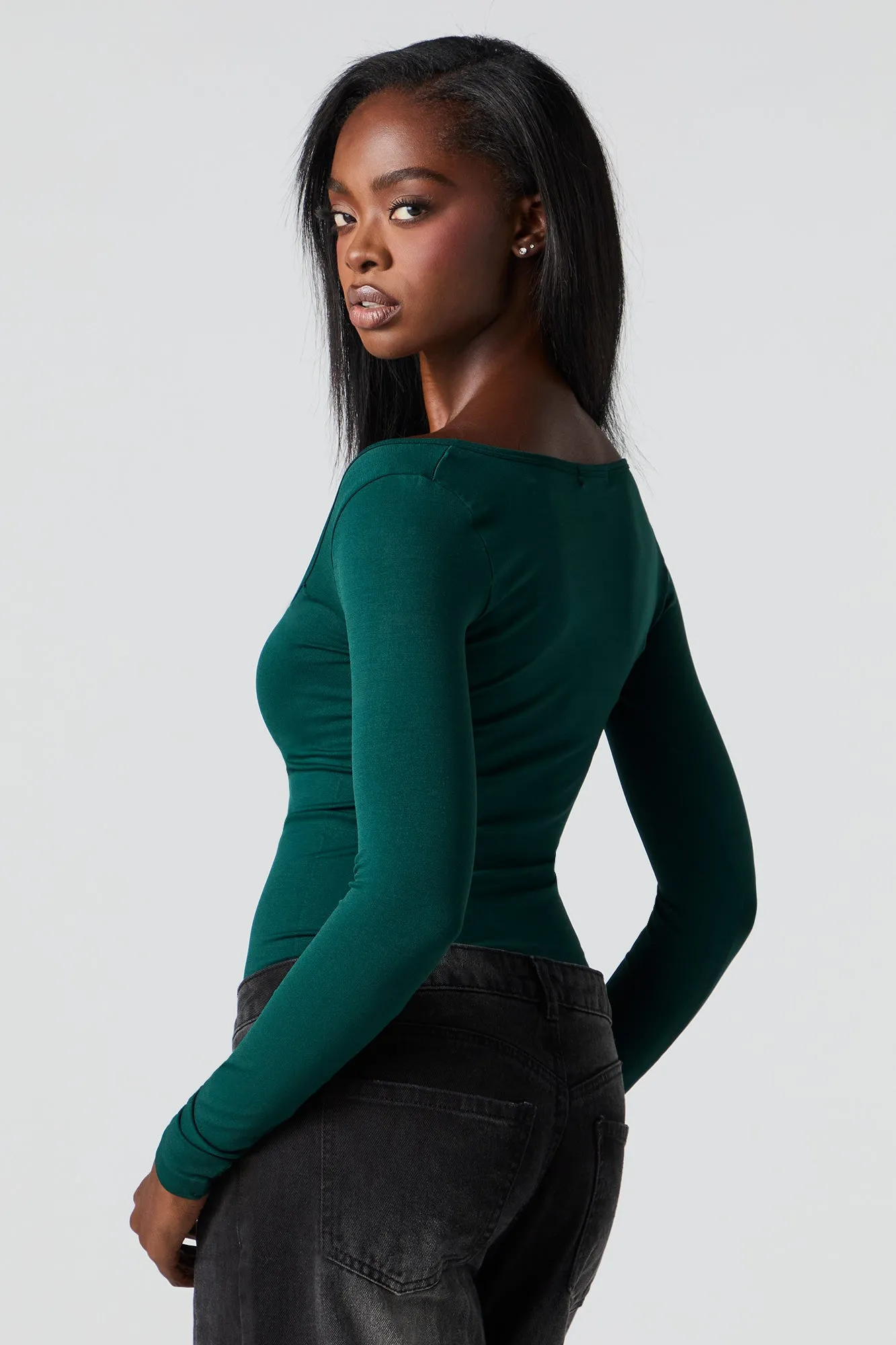 Seamless Square Neck Long Sleeve Top sold by Urban Planet product image thumbnail 2