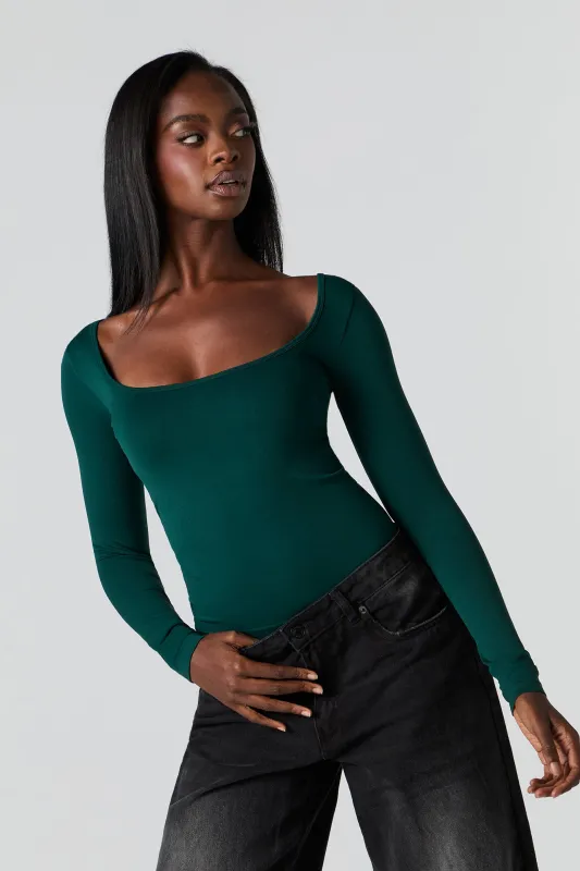 Seamless Square Neck Long Sleeve Top sold by Urban Planet