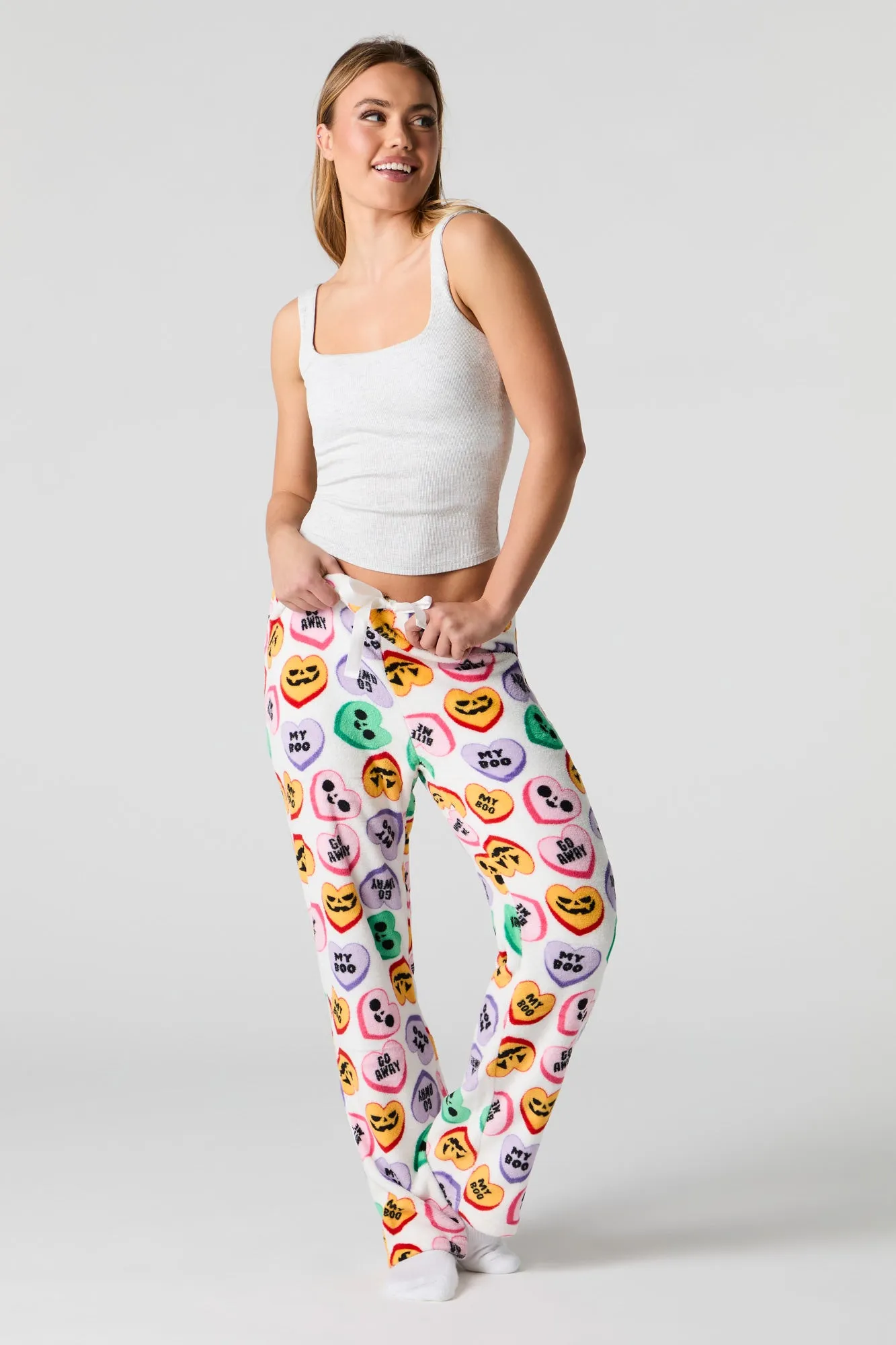 Halloween Print Plush Pajama Pant sold by Urban Planet