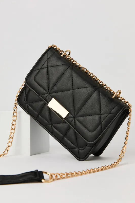 Faux Leather Quilted Crossbody Purse sold by Urban Planet
