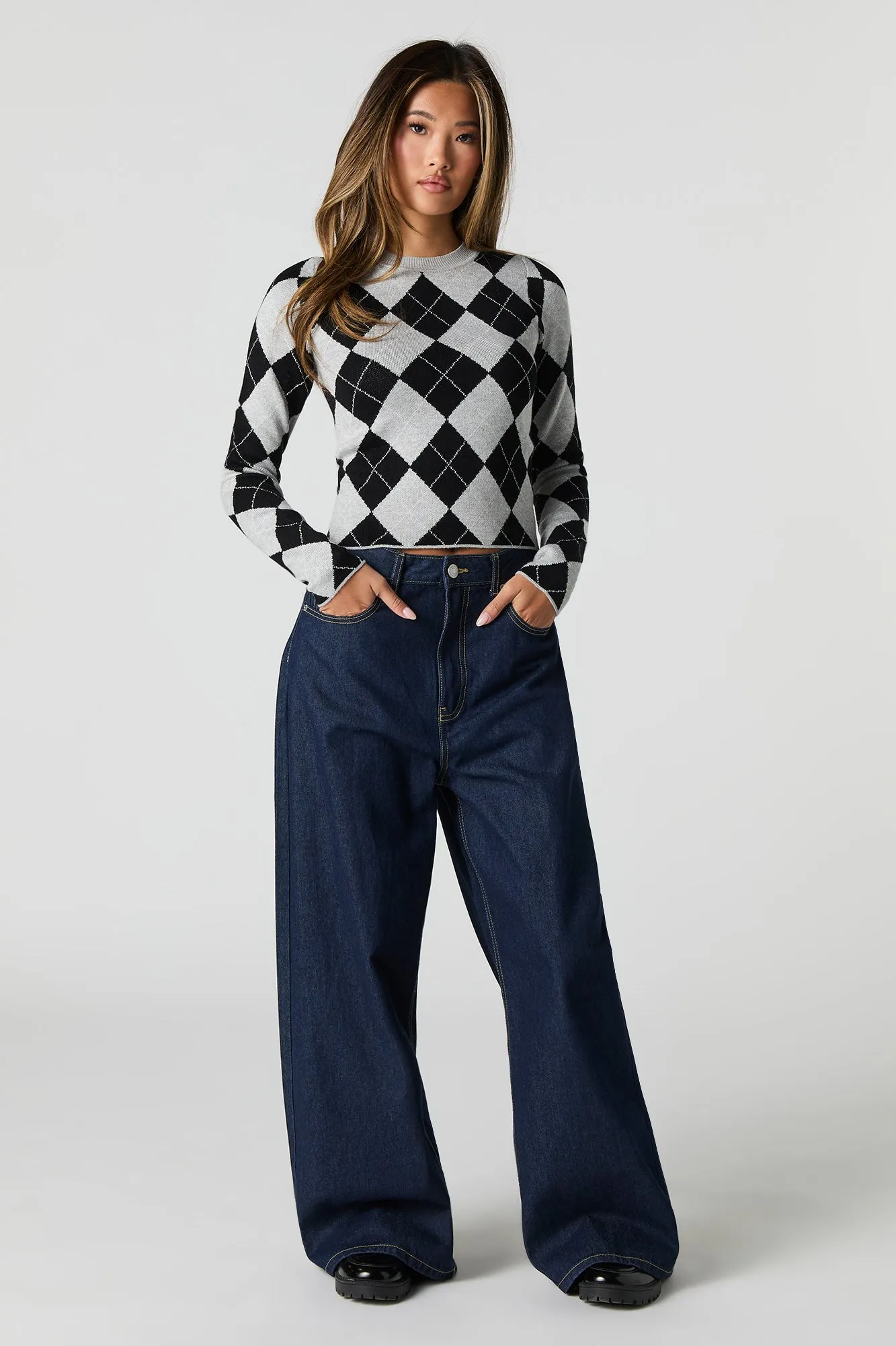 Argyle Knit Sweater sold by Urban Planet product image thumbnail 3