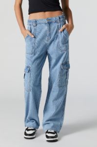Light Wash Cargo Pocket Skater Jean sold by Urban Planet