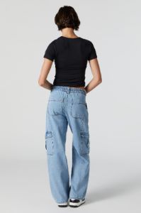 Light Wash Cargo Pocket Skater Jean sold by Urban Planet