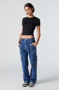 Light Wash Cargo Pocket Skater Jean sold by Urban Planet