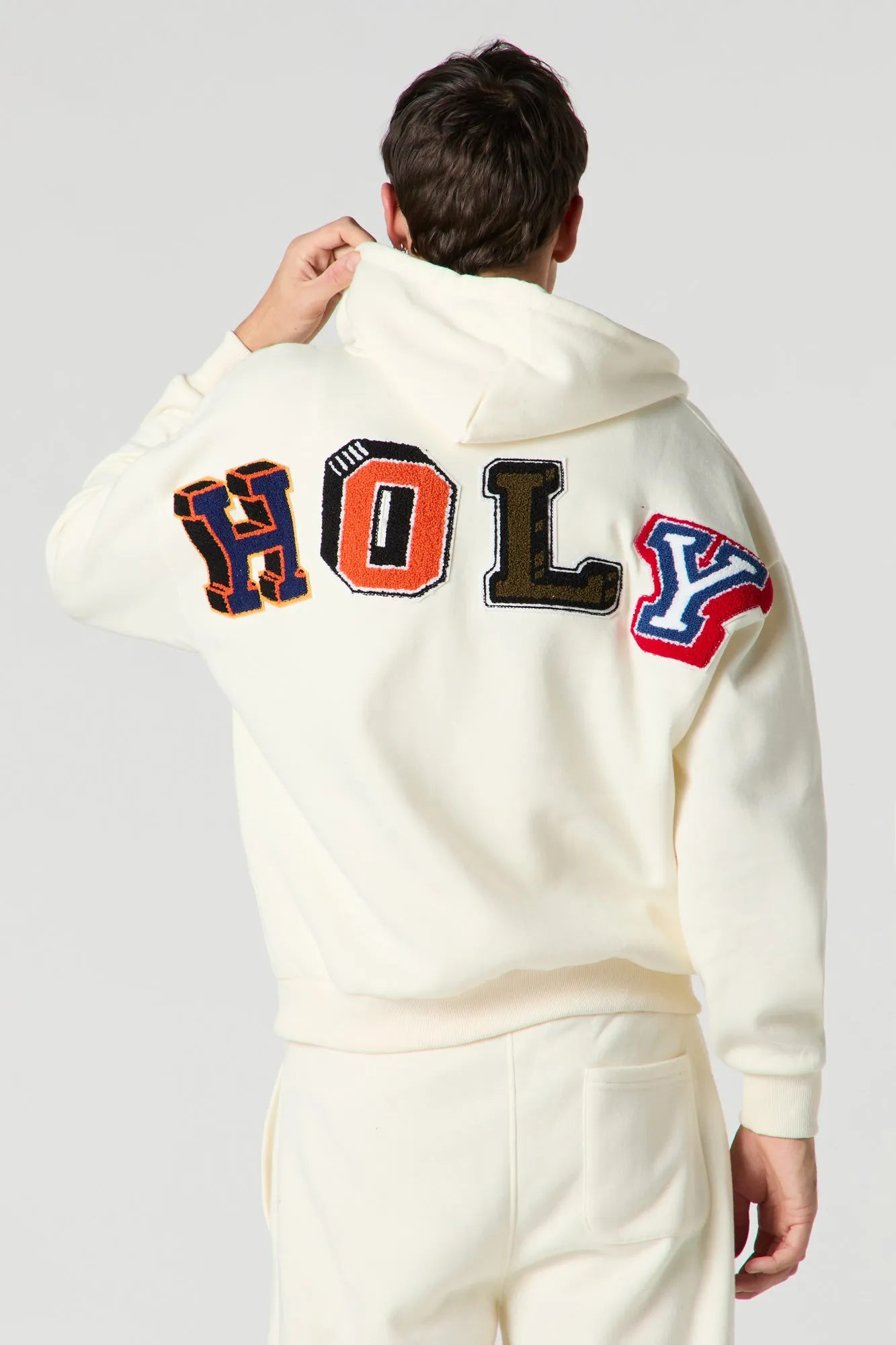 53 Chenille Embroidered Zip-Up Hoodie sold by Urban Planet