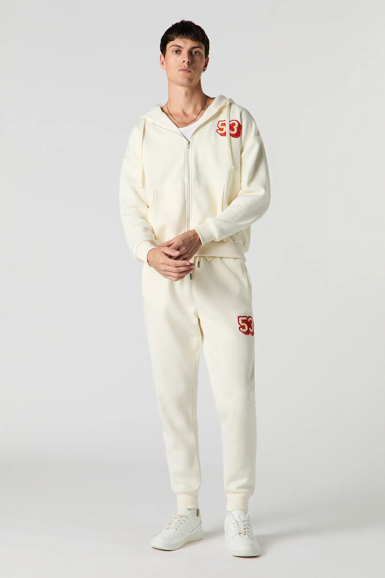 53 Chenille Embroidered Zip-Up Hoodie sold by Urban Planet product image thumbnail 3