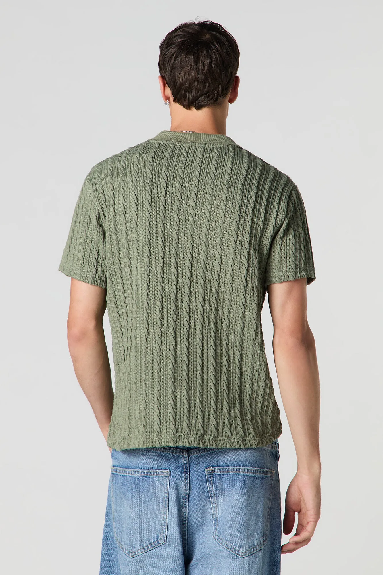 Cable Knit Polo Top sold by Urban Planet product image thumbnail 2