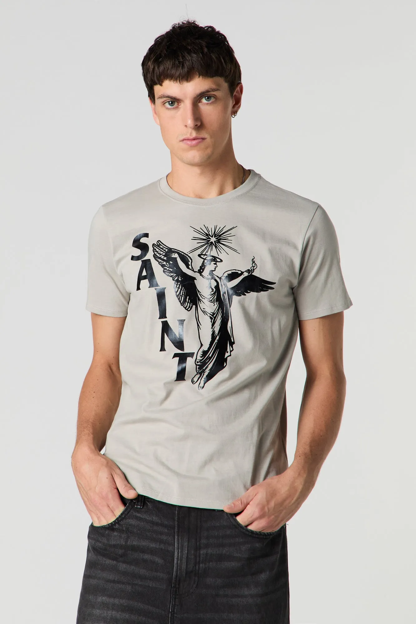 T-shirt à imprimé Saint sold by Urban Planet