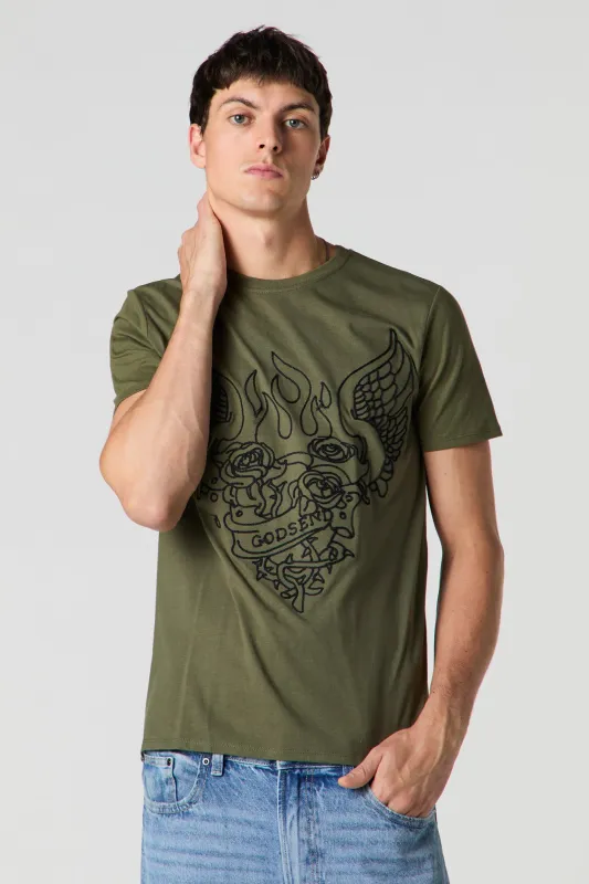 Godsend Embroidered T-Shirt sold by Urban Planet