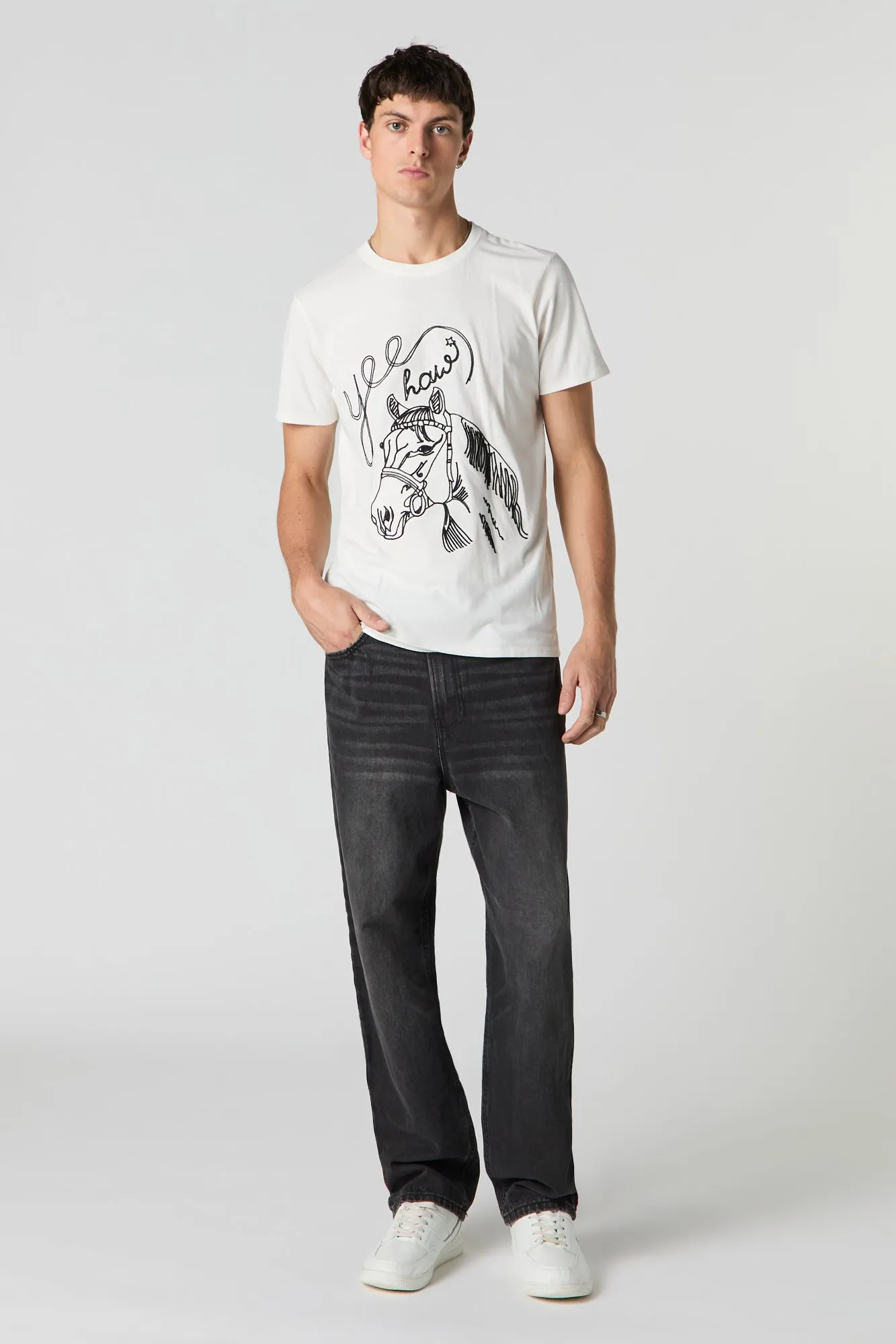 T-shirt avec motif brodé Yeehaw sold by Urban Planet product image thumbnail 3
