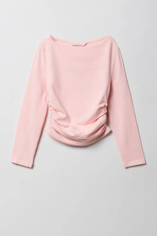 Girls Contour Side Cinched Long Sleeve Top sold by Urban Planet