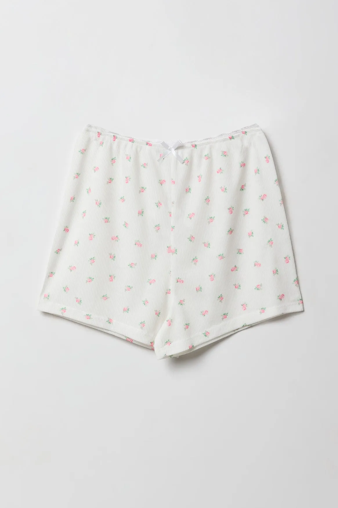 Ensemble pyjama avec haut à pois à liséré de dentelle et short sold by Urban Planet product image thumbnail 4