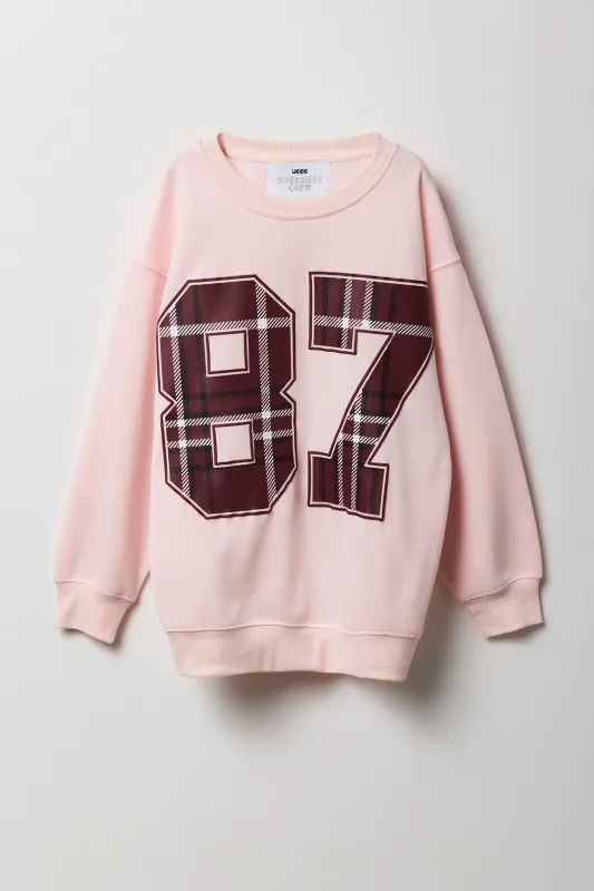 Chandail en molleton surdimensionné à imprimé HD 87 pour filles sold by Urban Planet