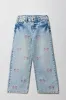 Girls Bow Embroidered Mid Rise Wide Leg Jean sold by Urban Planet
