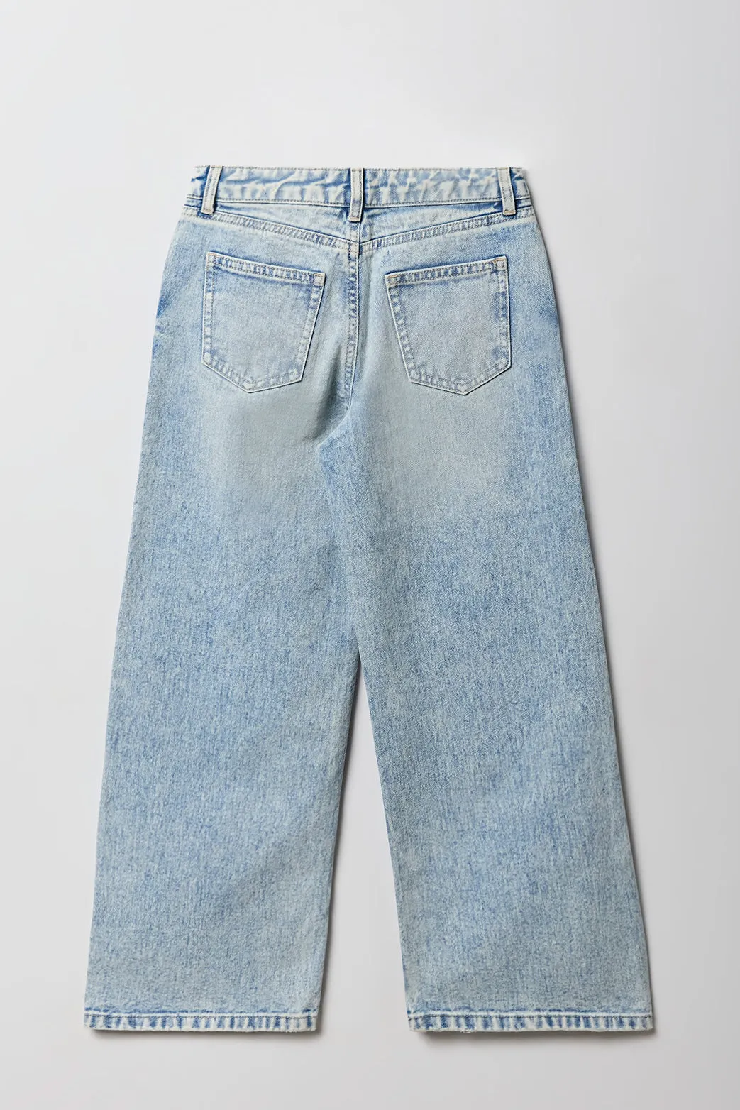 Girls Bow Embroidered Mid Rise Wide Leg Jean sold by Urban Planet product image thumbnail 2