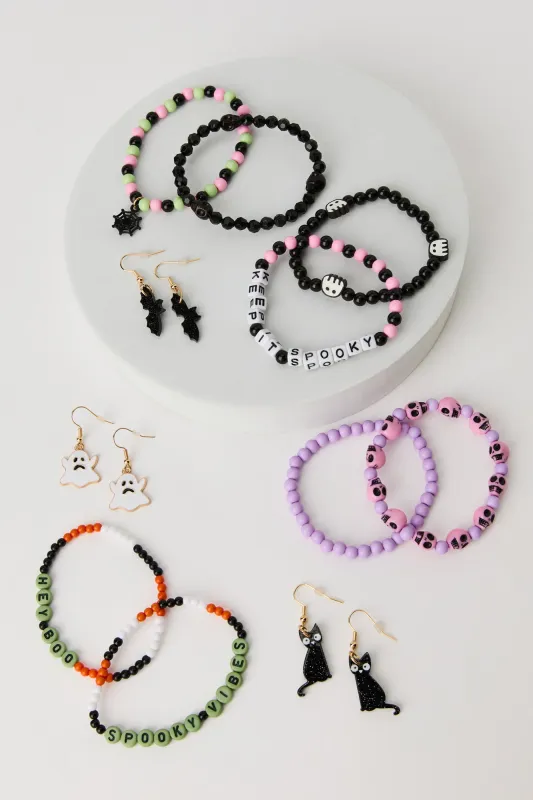 Ensemble avec bracelet et boucles d'oreilles d'Halloween (14 unités) sold by Urban Planet