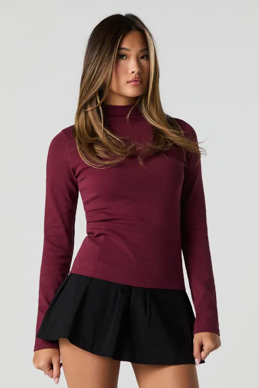 Mock Neck Long Sleeve Top sold by Urban Planet