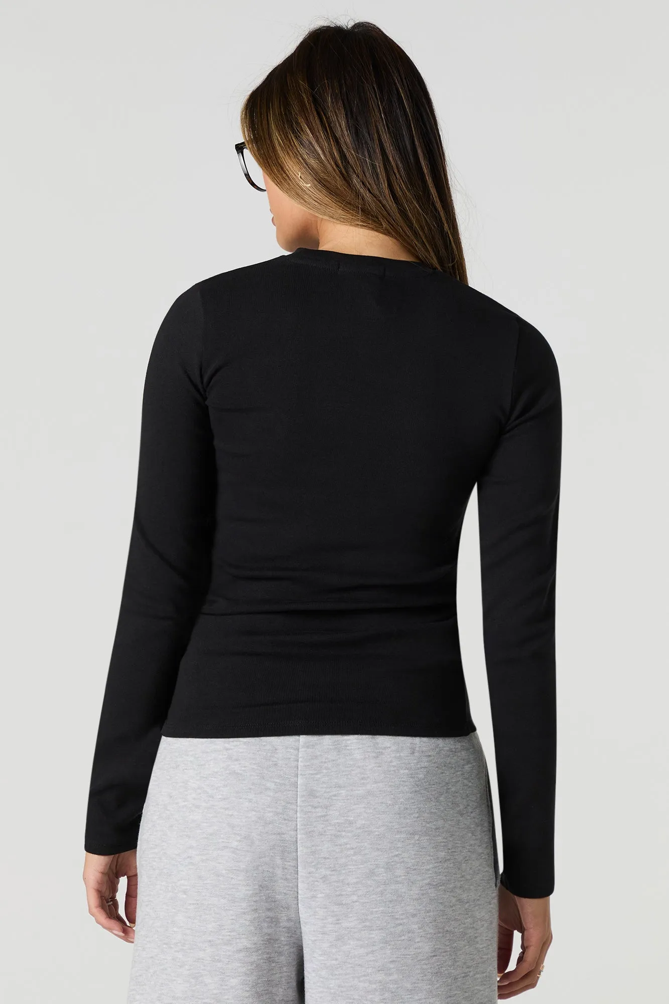Solid Crewneck Long Sleeve Top sold by Urban Planet product image thumbnail 5