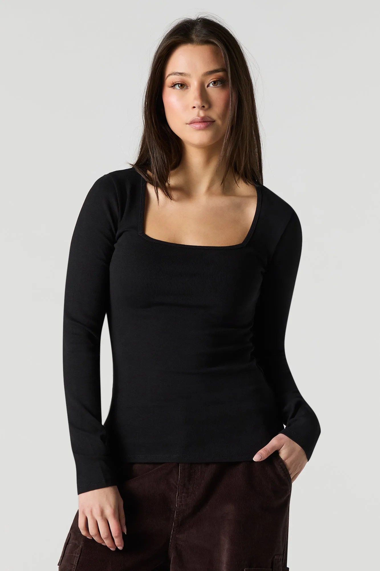 Haut à encolure carrée et manche longue sold by Urban Planet product image thumbnail 2