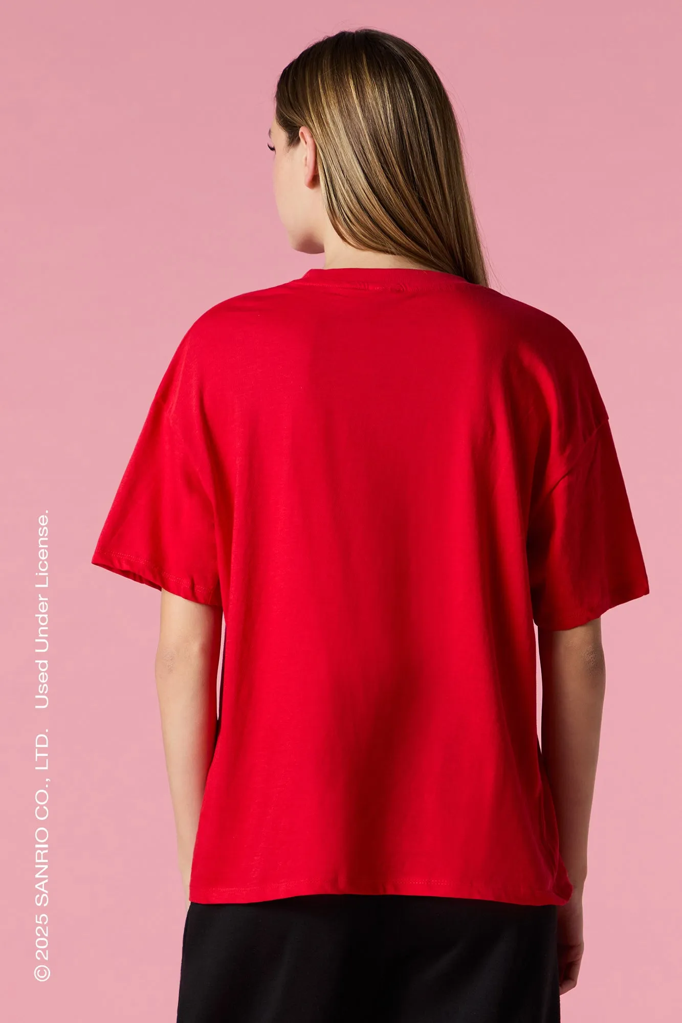 Hello Kitty® Cheetah Bow Graphic Boyfriend T-Shirt sold by Urban Planet product image thumbnail 2