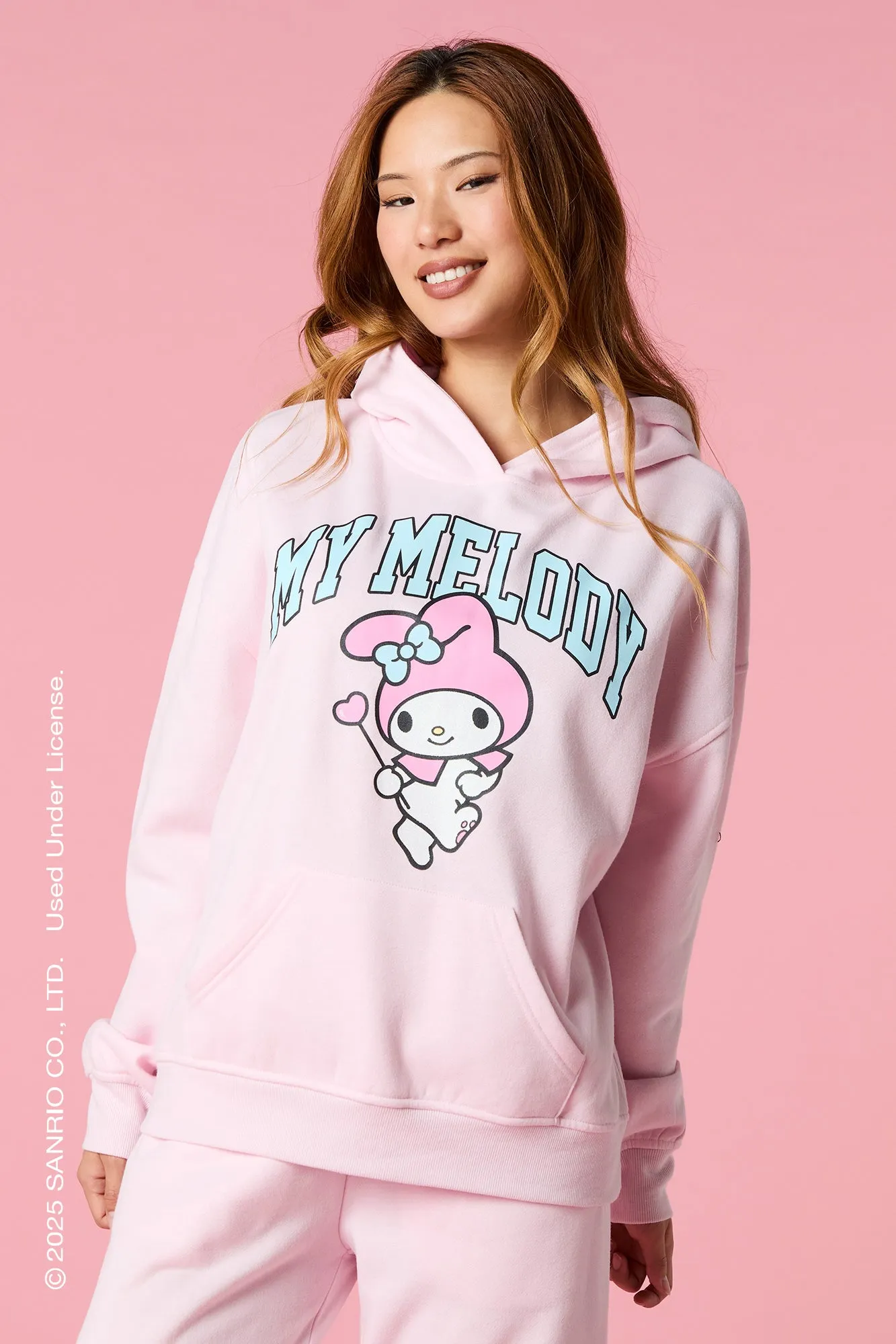 My Melody™ Glitter Graphic Fleece Hoodie sold by Urban Planet product image thumbnail 2