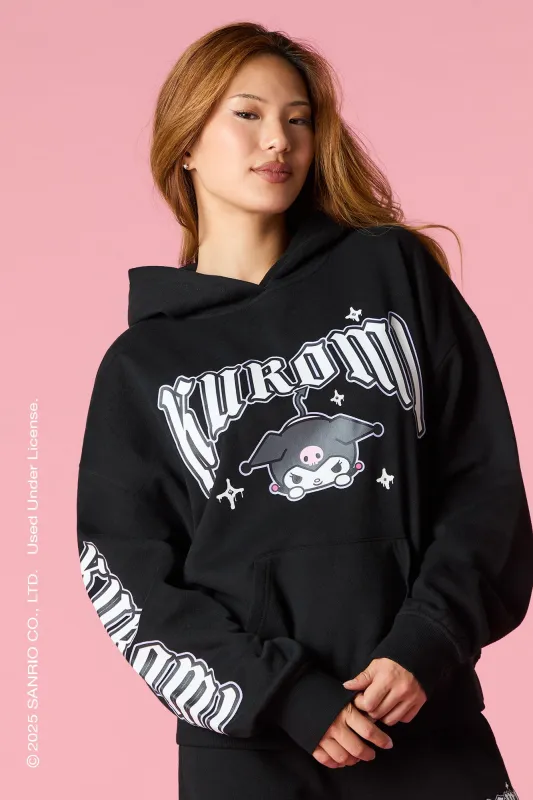 Haut à capuchon en molleton avec imprimé Kuromi et pierres du Rhin sold by Urban Planet