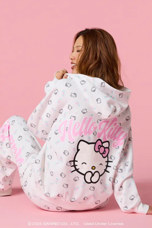 Haut à capuchon en molleton avec imprimé Hello Kitty® sold by Urban Planet
