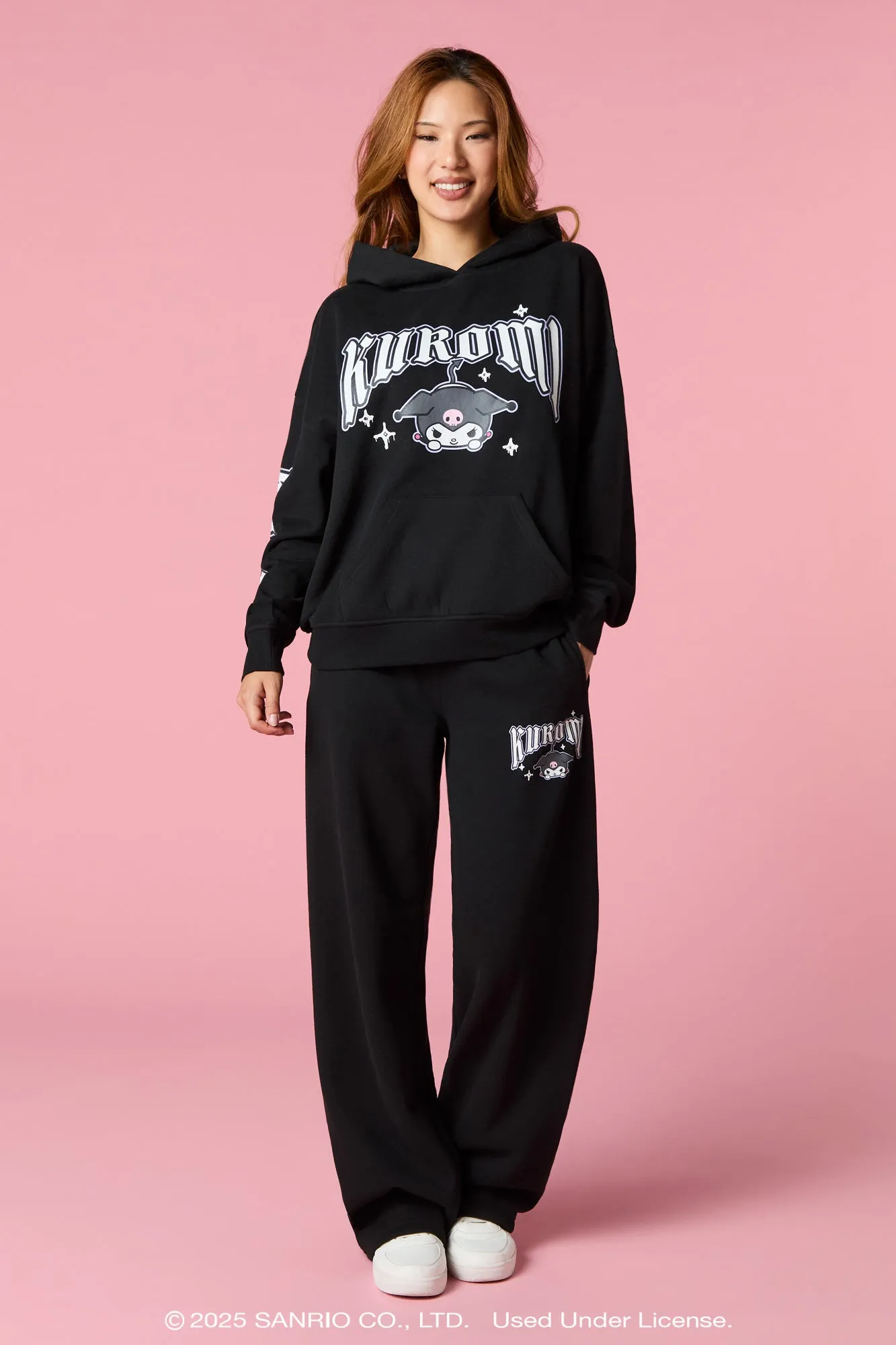 Kuromi™ Graphic Wide Leg Fleece Sweatpant sold by Urban Planet