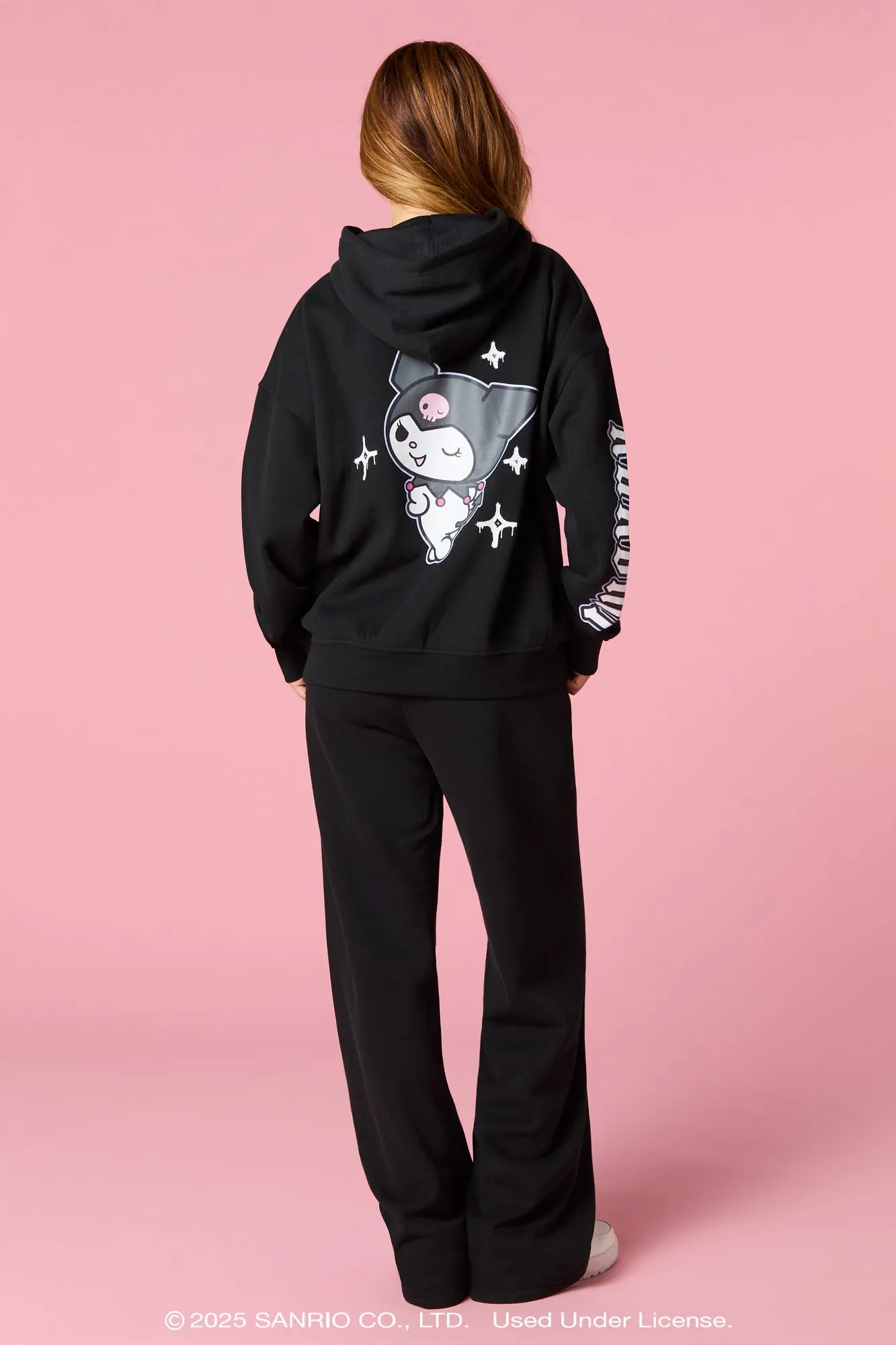 Kuromi™ Graphic Wide Leg Fleece Sweatpant sold by Urban Planet product image thumbnail 3