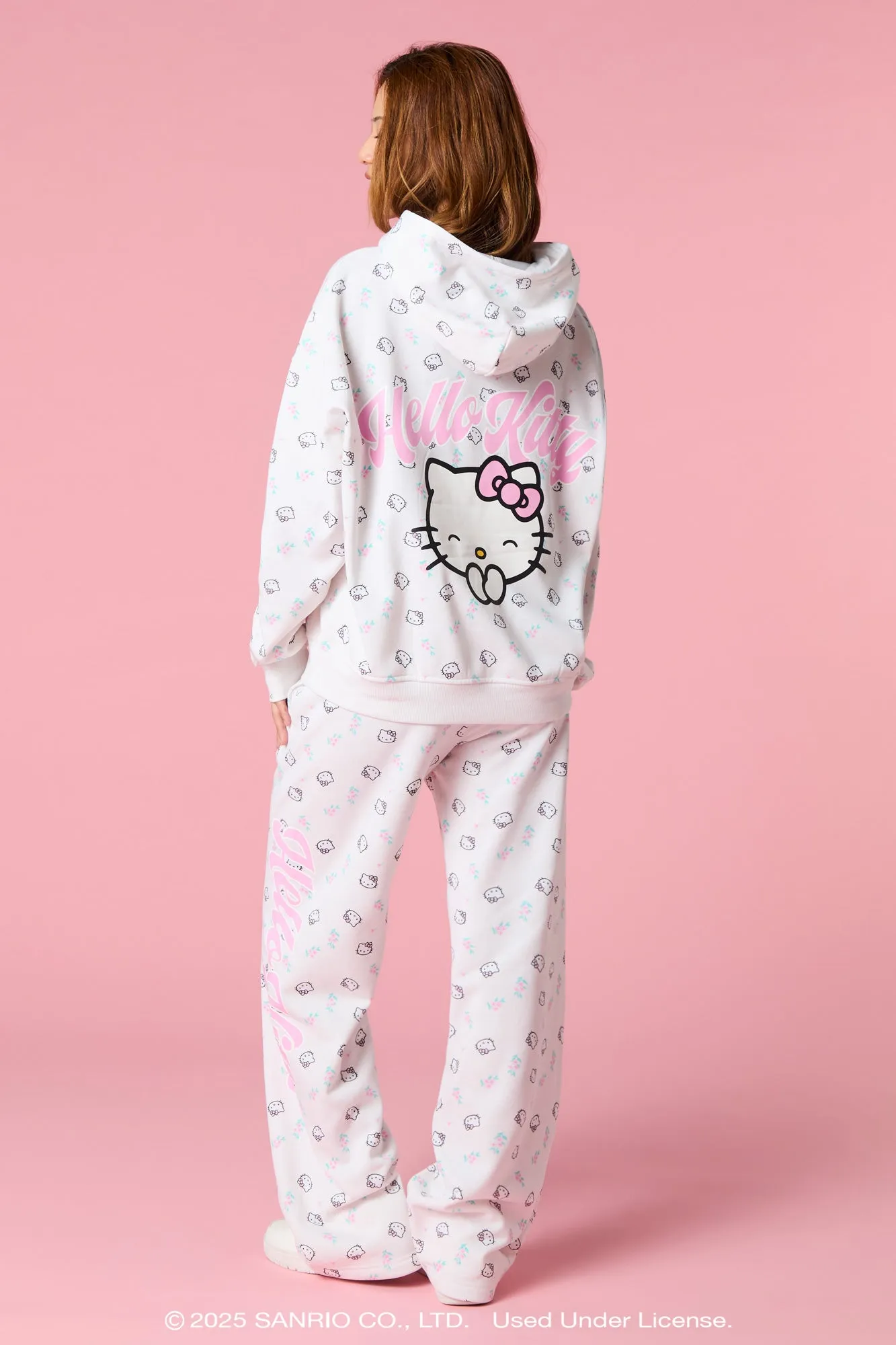 Hello Kitty® Print Wide Leg Fleece Sweatpant sold by Urban Planet product image thumbnail 3