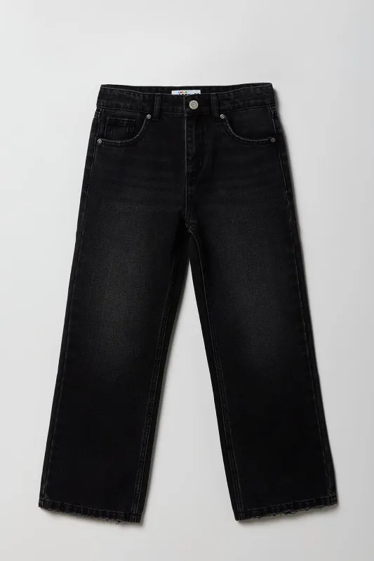 Jean rigide baggy à taille basse pour filles sold by Urban Planet