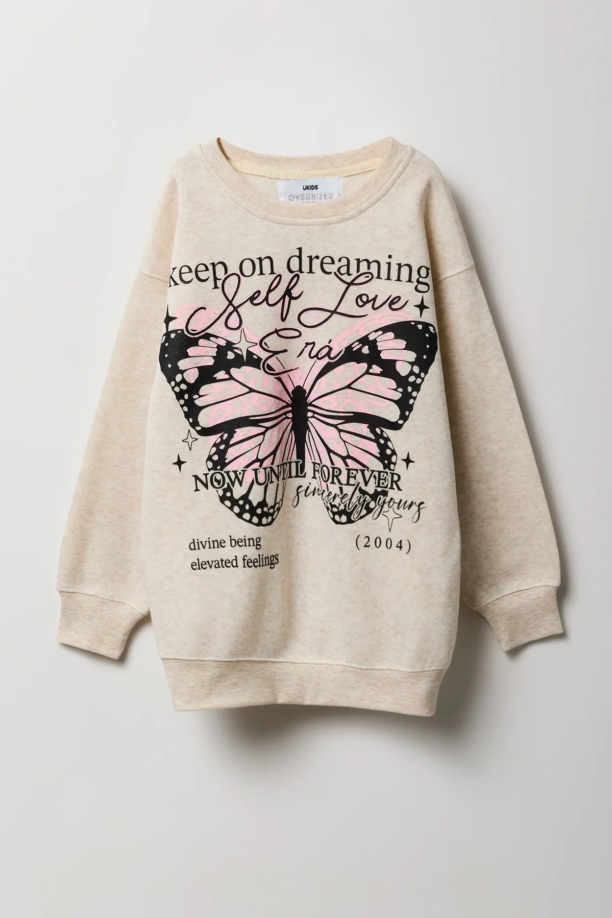 Girls Graphic Oversized Fleece Sweatshirt sold by Urban Planet product image thumbnail 3