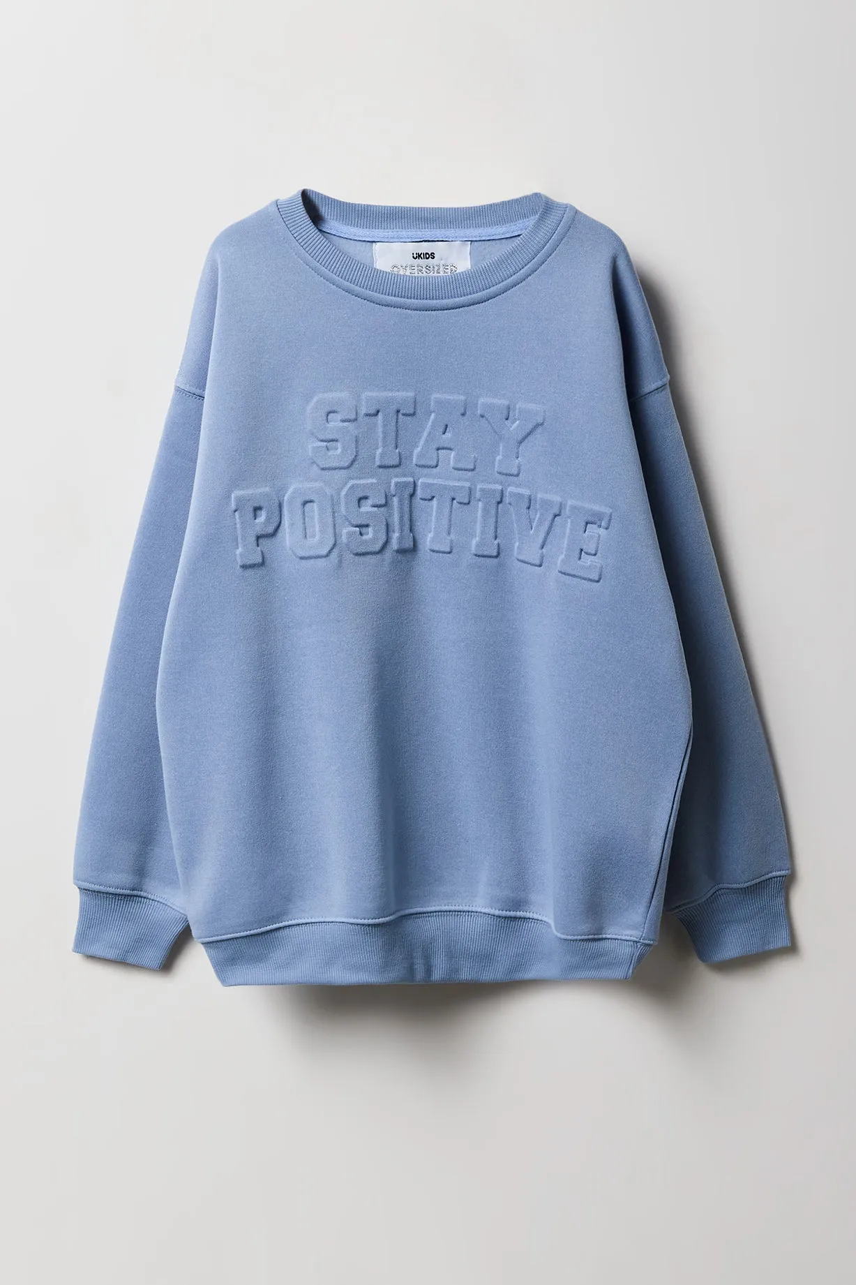 Girls Positivity Puff Print Oversized Fleece Sweatshirt sold by Urban Planet