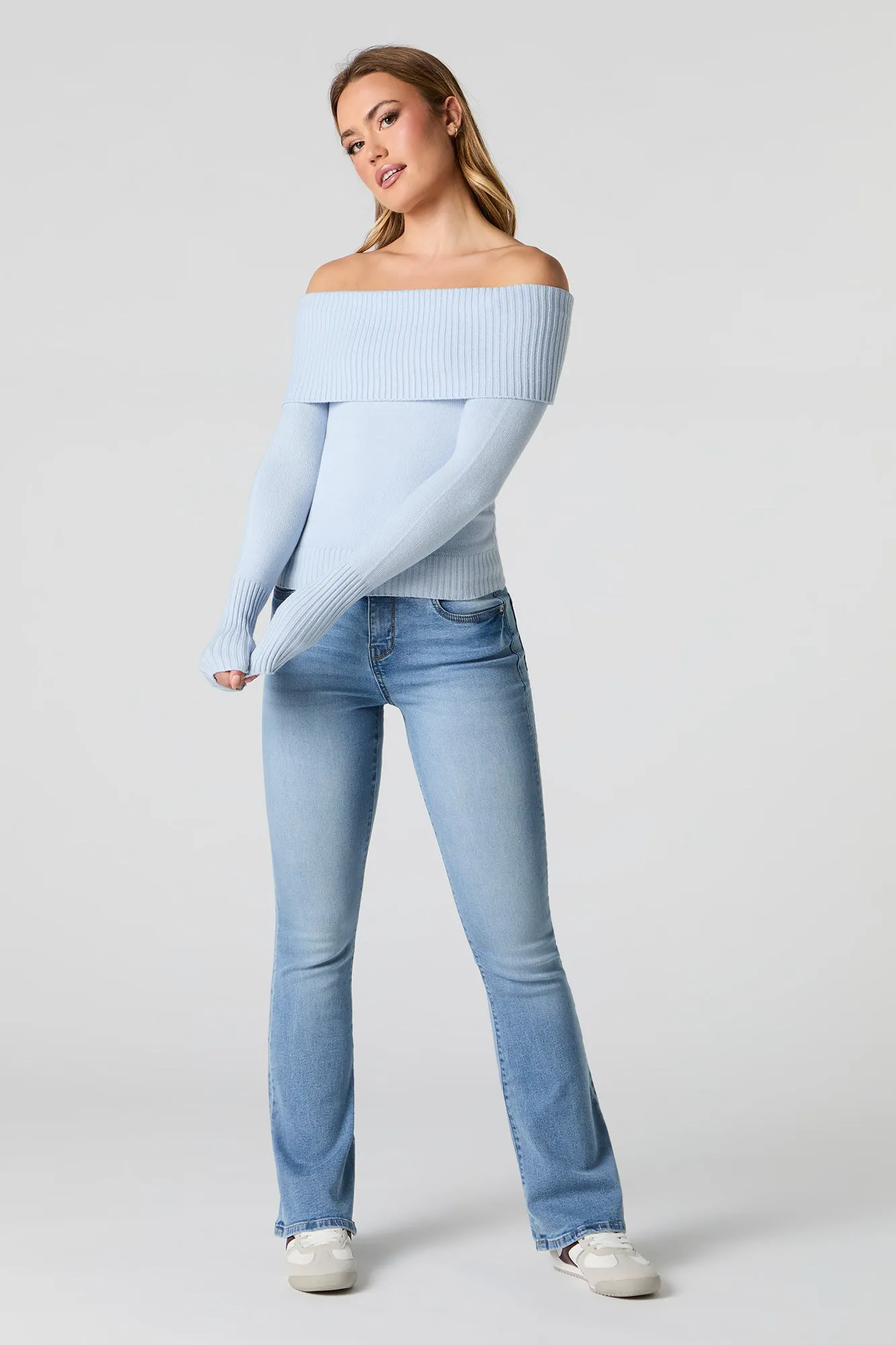 Foldover Off Shoulder Knit Sweater sold by Urban Planet product image thumbnail 3