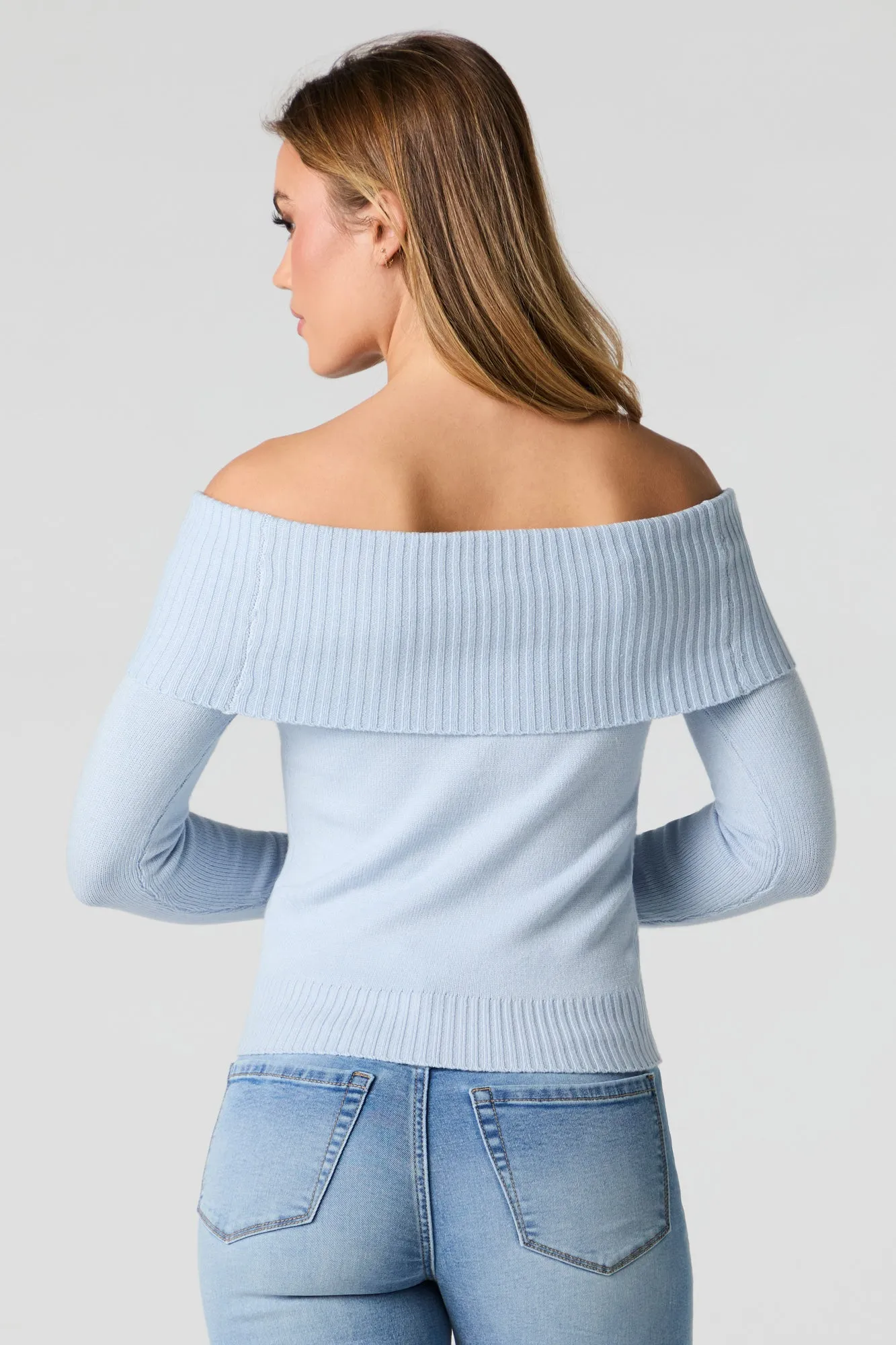 Foldover Off Shoulder Knit Sweater sold by Urban Planet product image thumbnail 2