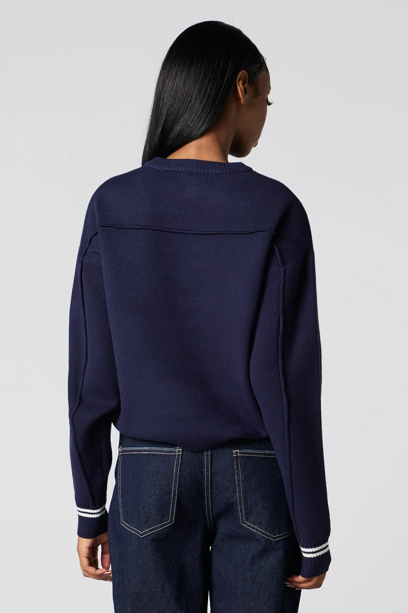 Sporty Jacquard Knit Sweater sold by Urban Planet product image thumbnail 2