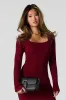 Ribbed Knit Long Sleeve Midi Sweater Dress sold by Urban Planet