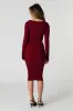 Ribbed Knit Long Sleeve Midi Sweater Dress sold by Urban Planet