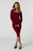 Ribbed Knit Long Sleeve Midi Sweater Dress sold by Urban Planet