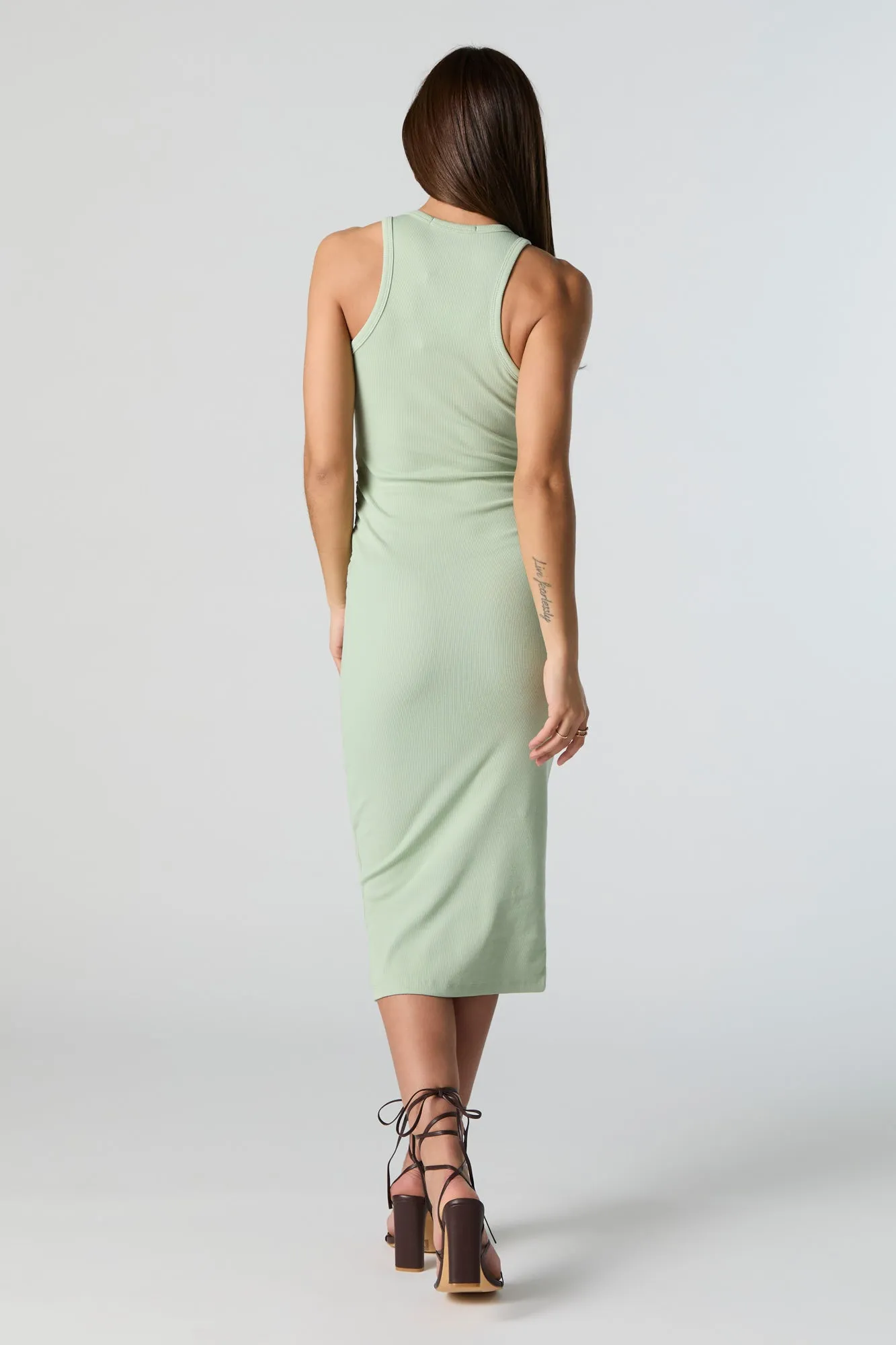 Ribbed Crewneck Bodycon Midi Dress sold by Urban Planet product image thumbnail 3
