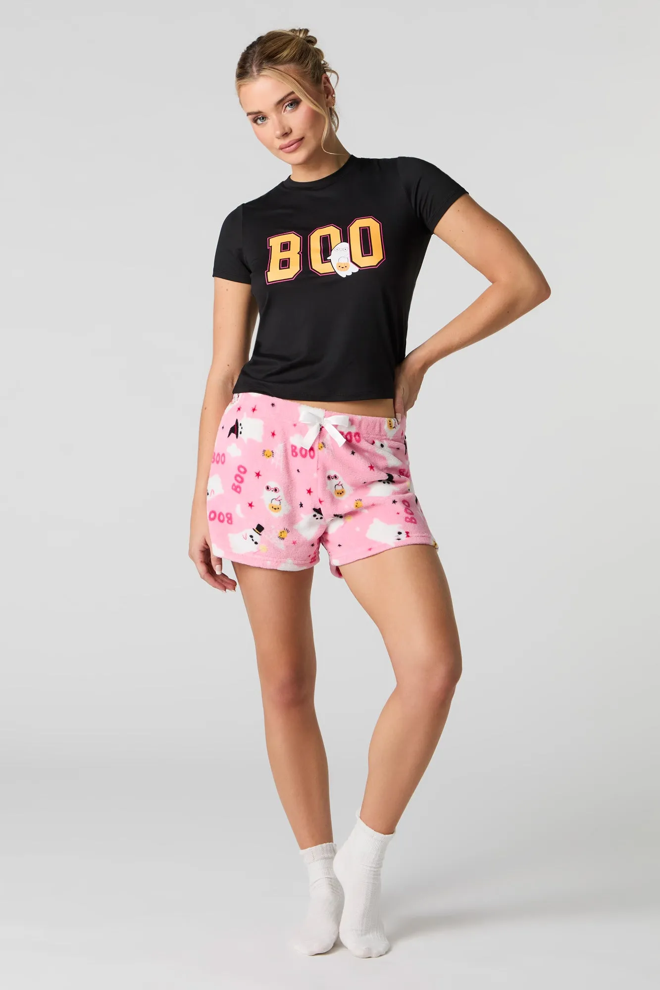 Halloween T-Shirt & Short 2 Piece Pajama Set sold by Urban Planet product image thumbnail 3