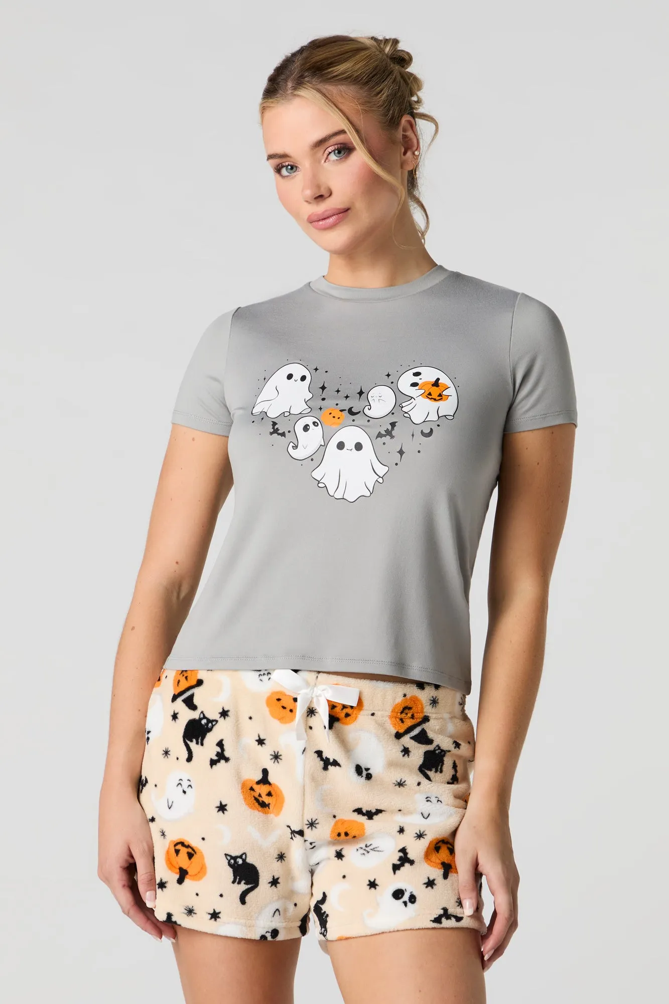 Ensemble-pyjama 2 pièces t-shirt et short Halloween sold by Urban Planet product image thumbnail 5
