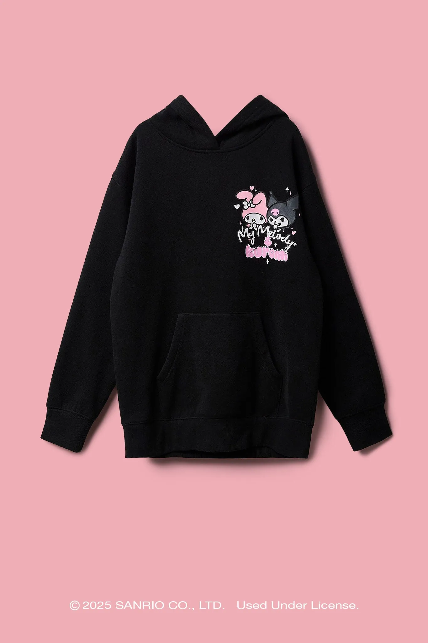 Haut à capuchon à imprimé en relief Kuromi & My Melody pour filles sold by Urban Planet