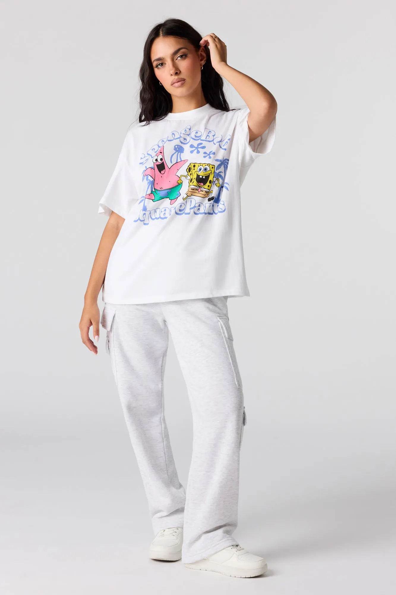T-shirt de coupe garçonne à imprimé SpongeBob sold by Urban Planet product image thumbnail 2
