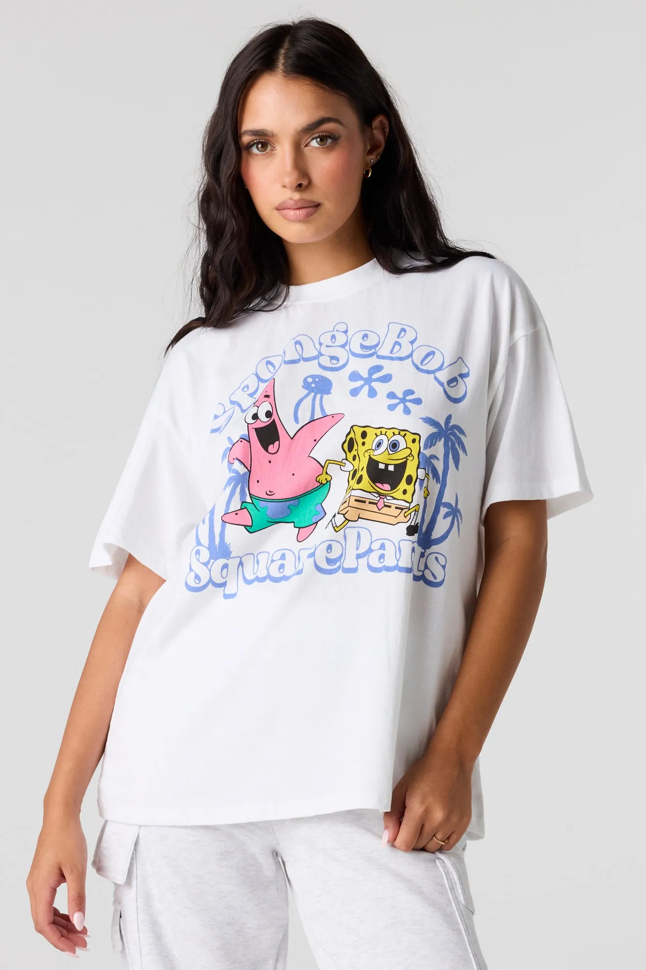 T-shirt de coupe garçonne à imprimé SpongeBob sold by Urban Planet
