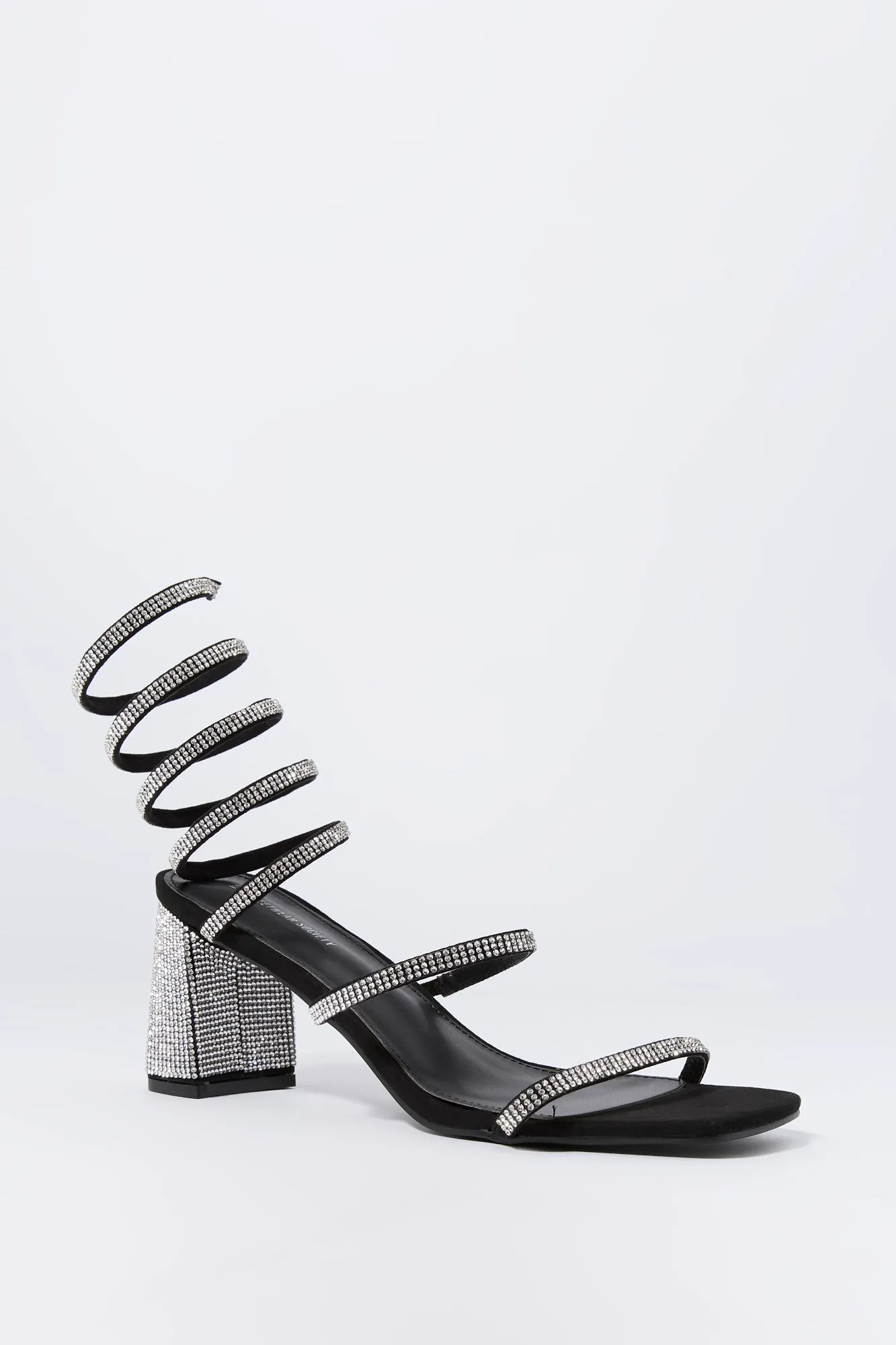 Chaussures à talon haut à courroie sertie de pierres du Rhin sold by Urban Planet product image thumbnail 3