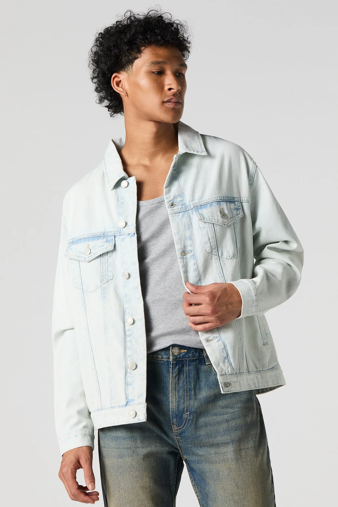 Loose Denim Trucker Jacket sold by Urban Planet