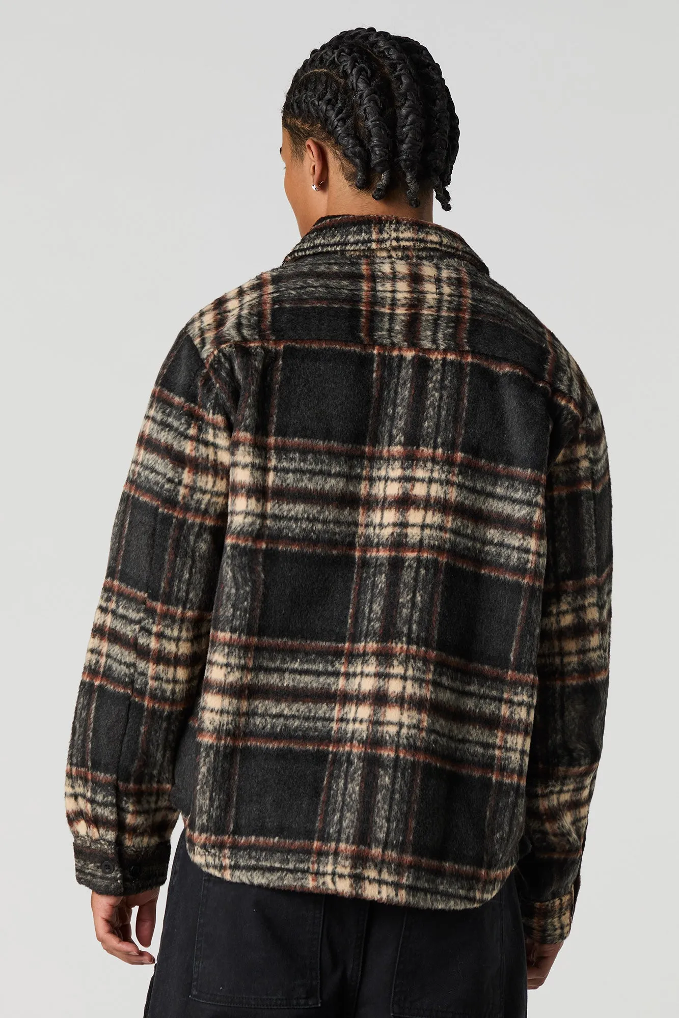 Faux Mohair Plaid Shacket sold by Urban Planet product image thumbnail 5
